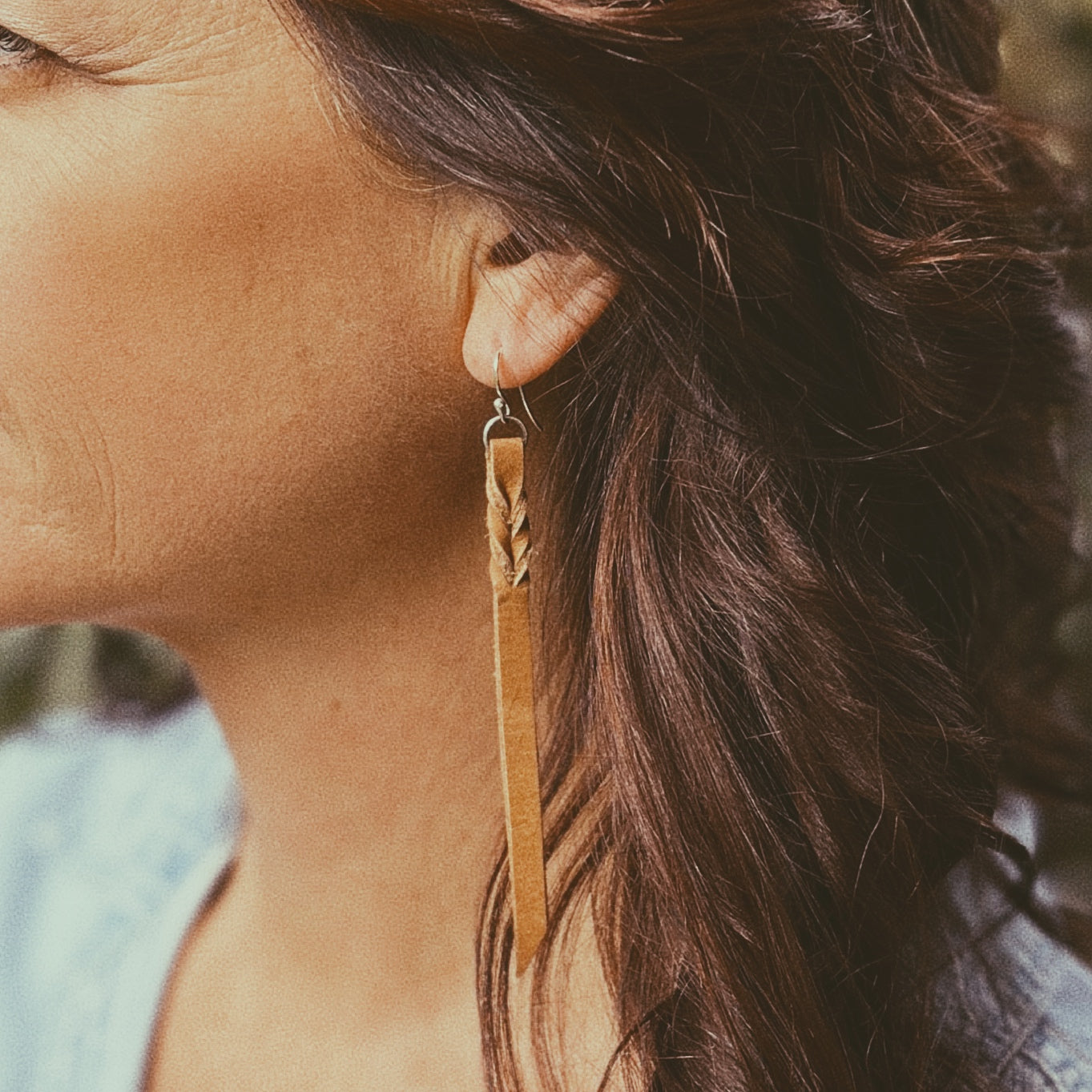 Leather Twist Detail Earrings