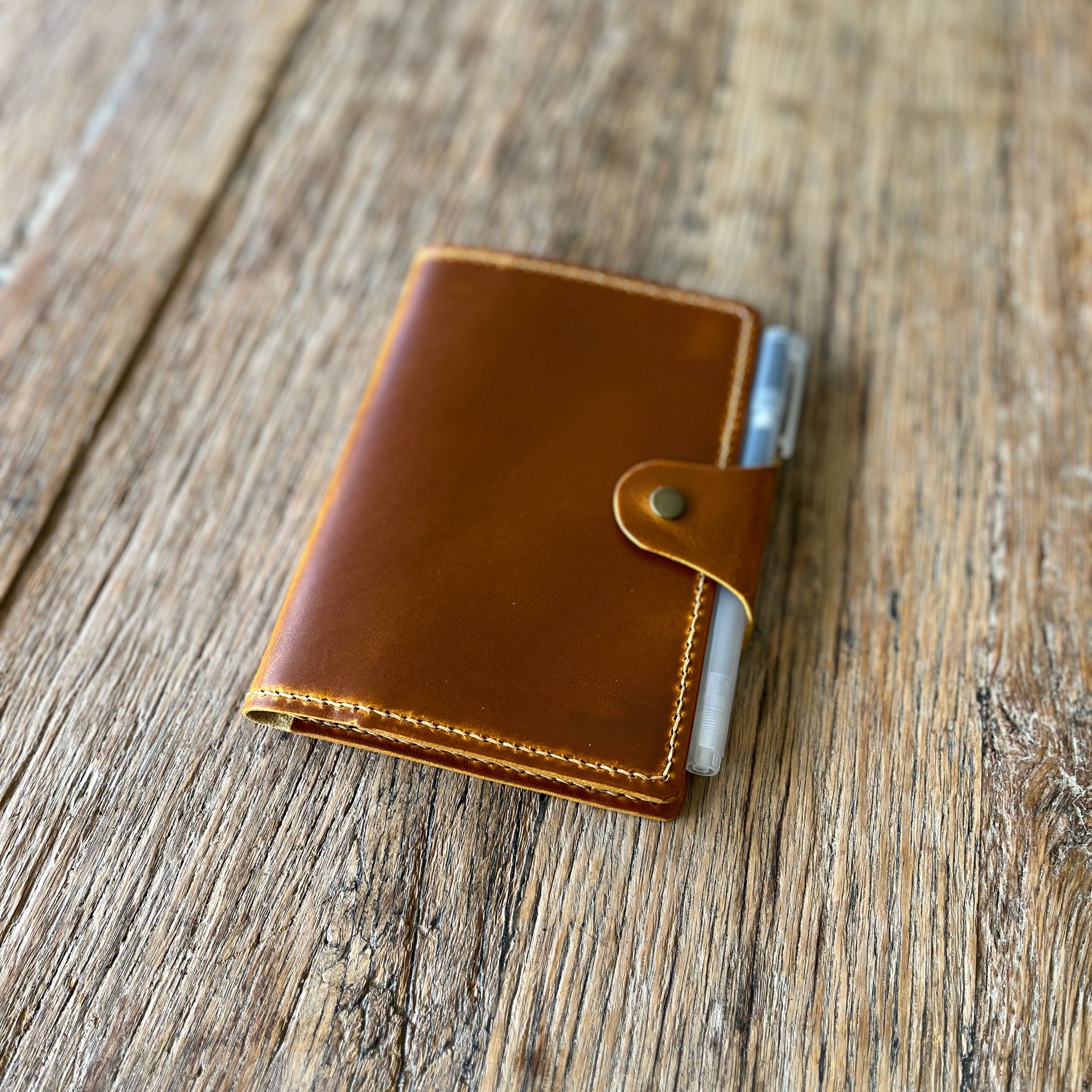 Tan leather notebook