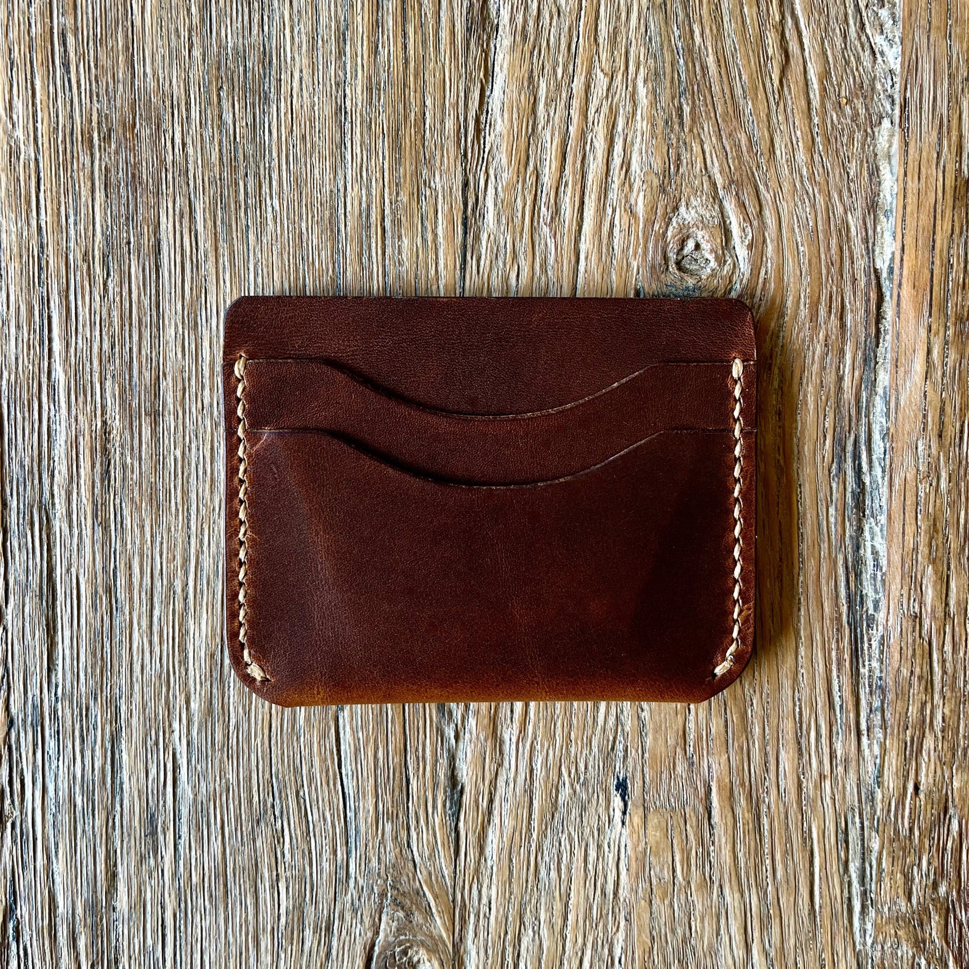 The fiver - brown leather card wallet