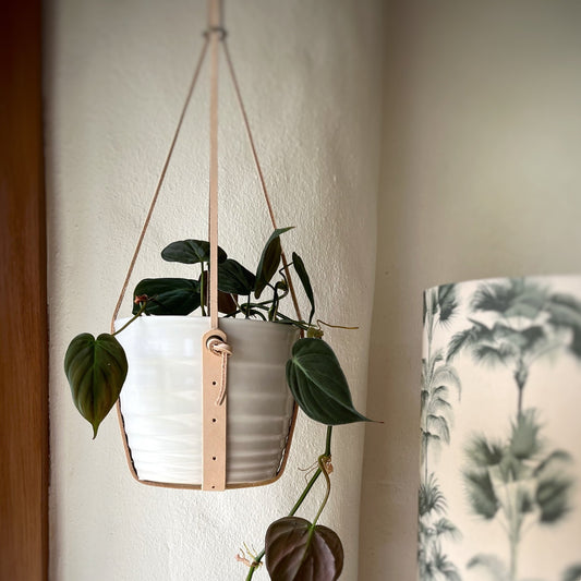 Small leather plant hanger