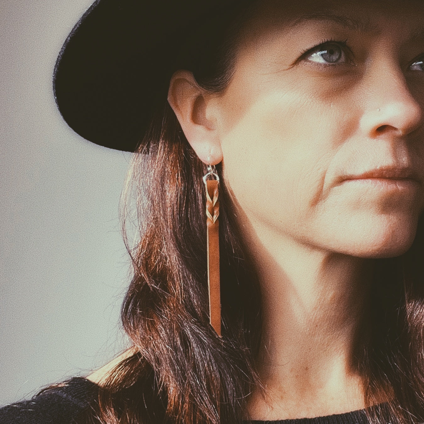 Leather Twist Detail Earrings